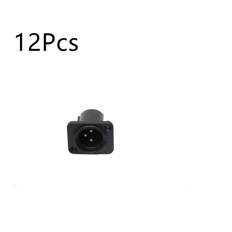 bnafes XLR Male Audio Speaker Panel Socket Microphone Adapter Straight Terminal Panel Mounted Connector 12 Pcs - Image 3